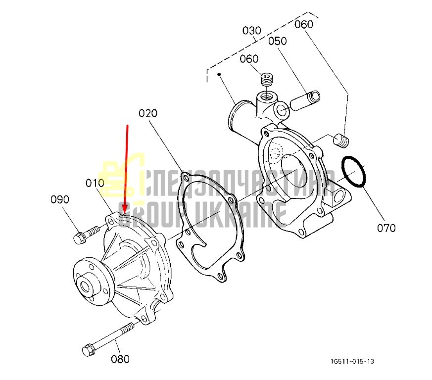 Купить Kubota 1C010-73031, 1C01073031 Водяной насос для двигателя V3300, V3800