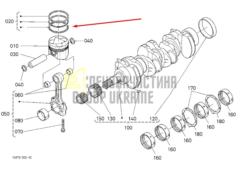Купить Kubota 1C011-21052 Кольца поршневые для V3600, V3300 IDI