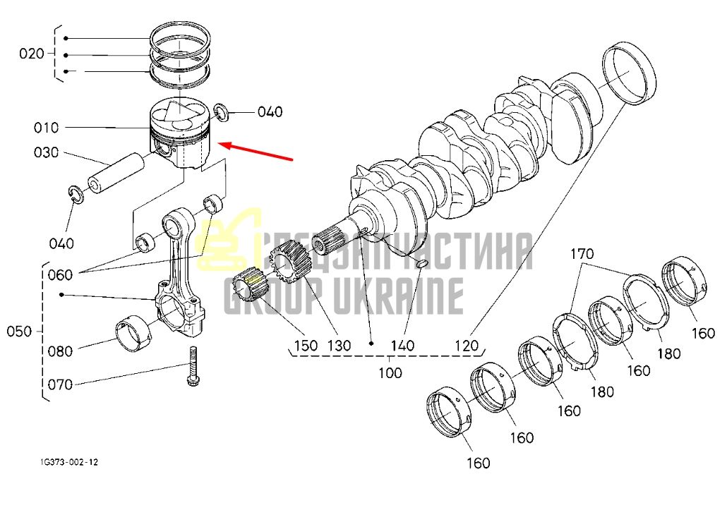 Купить Kubota 1C011-21113 Поршень для двигателей V3300IDIT