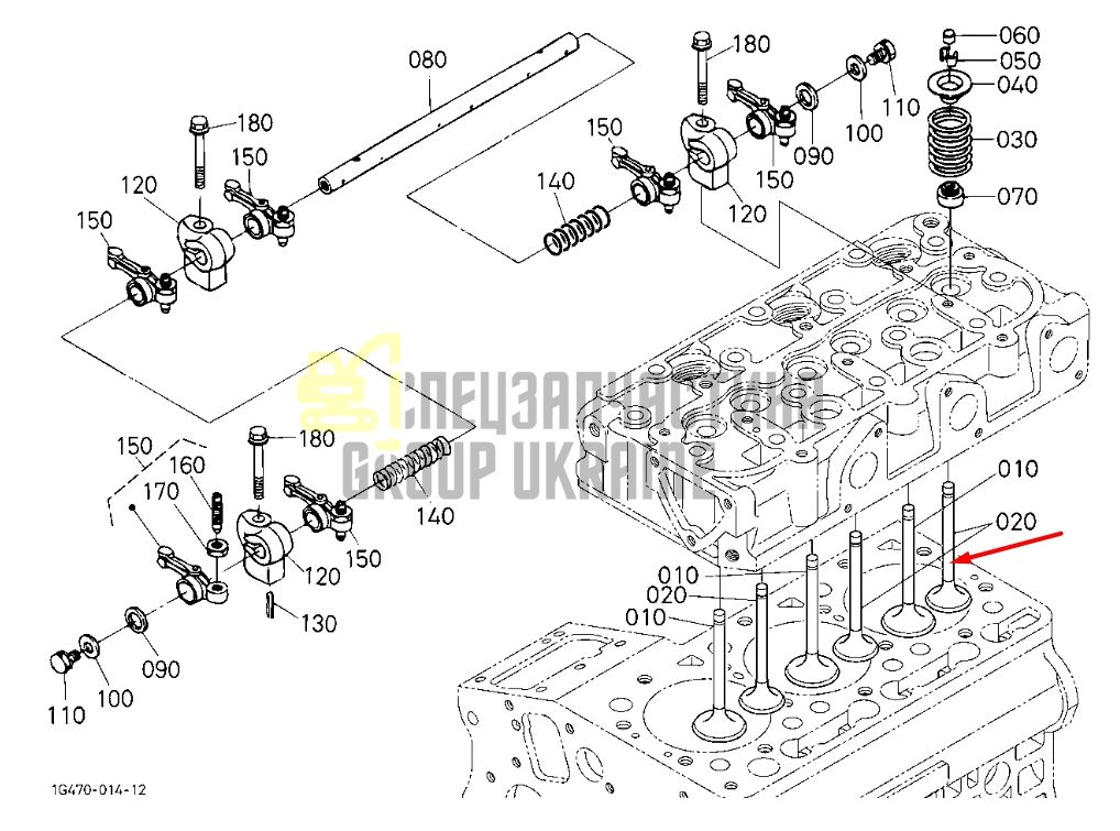 Купить Kubota 1G460-13120 Клапан выпускной для Z602, D902