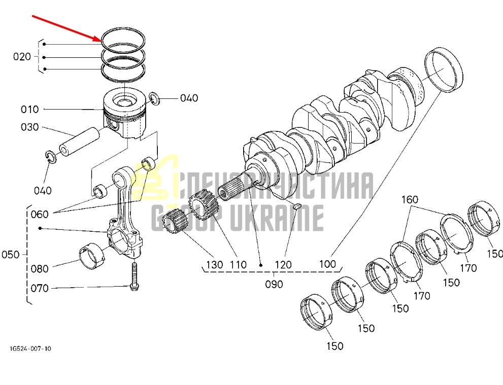 Купить Kubota 1G514-21050 Кольца поршневые для V3800
