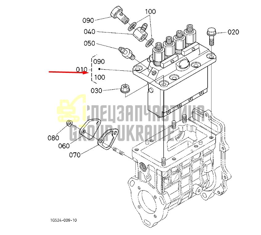 Купить Kubota 1G514-51012 Топливный насос высокого давления для V3300, V3600, V3800