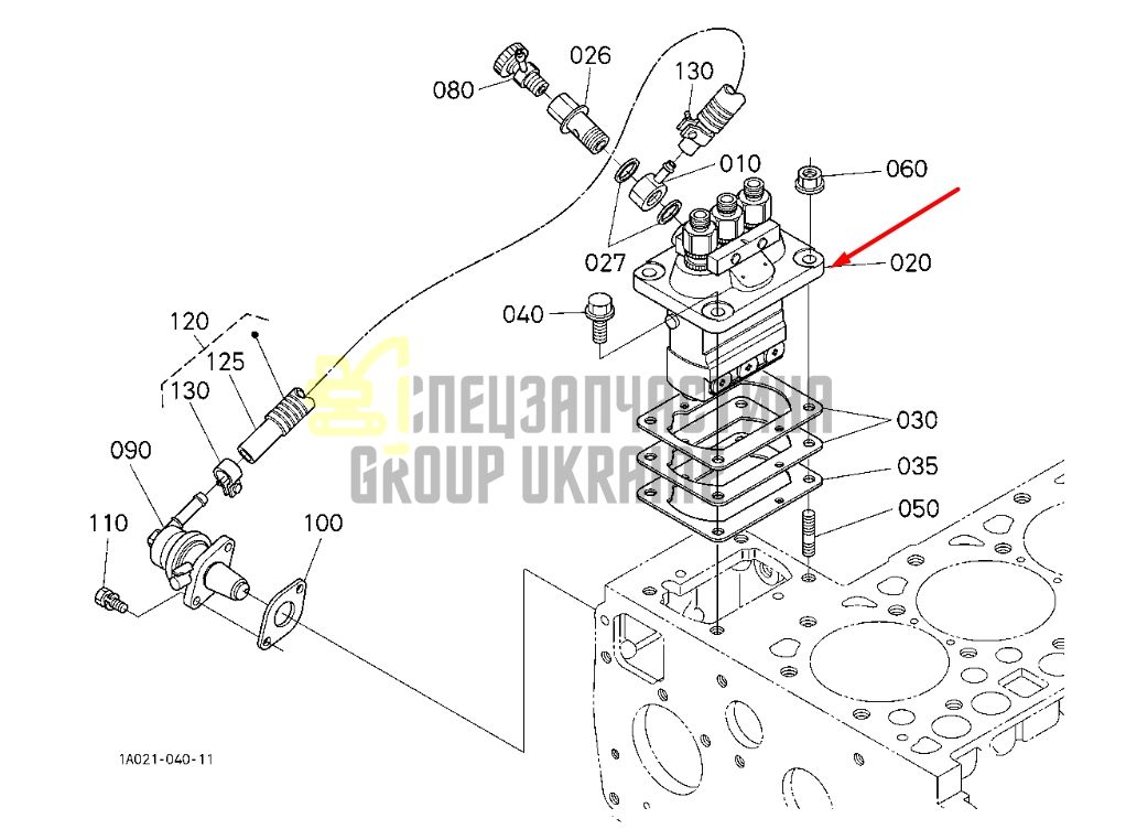 Купить Kubota 1G702-51012 Топливный насос высокого давления для D1503, D1703, D1803