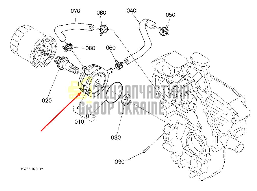 Kubota 1G730-37010 Теплообменник для V2403