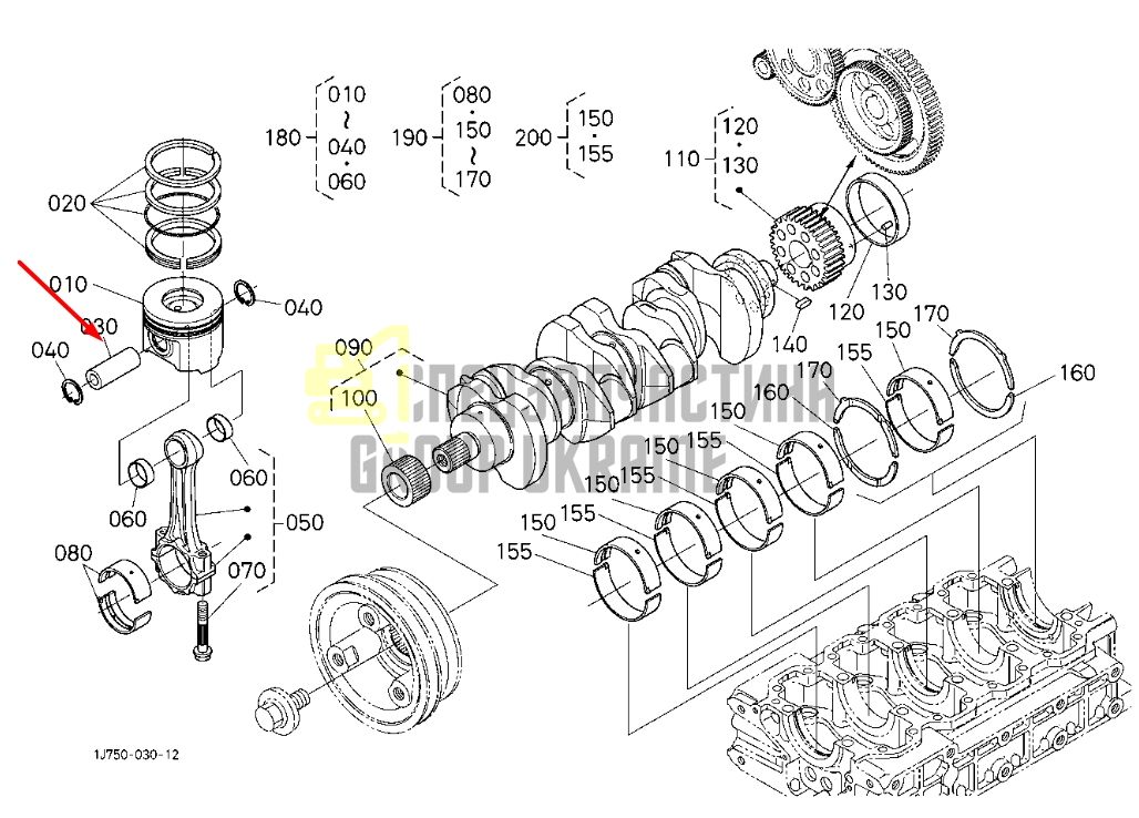 Купить Kubota 1G772-21310 Палец поршневой для V3007-DI