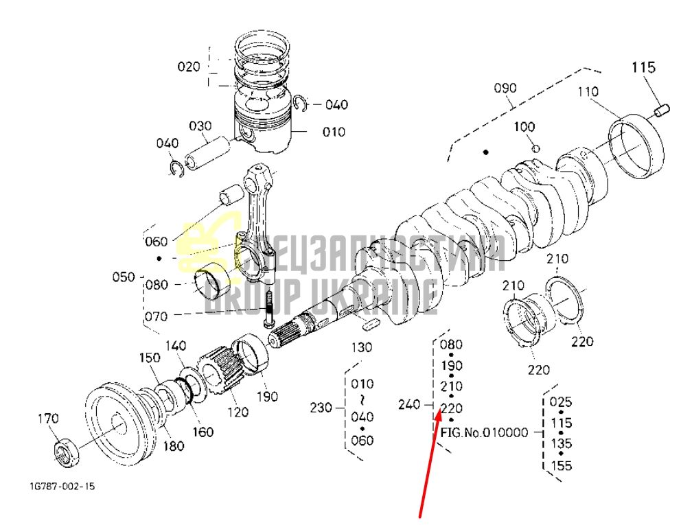 Купить Kubota 1J700-23753 Комплект вкладышей на двигатель STD для V2607