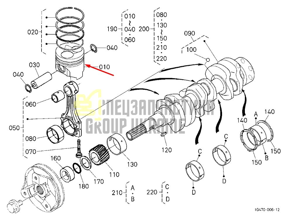 Kubota 1G962-21112 Поршень D902 72мм