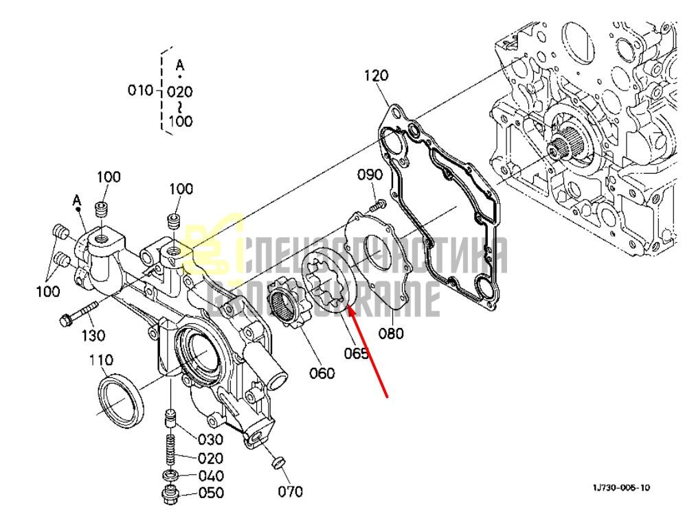Купить Kubota 1J700-35480 Масляный насос двигателя для V2607, V2607T