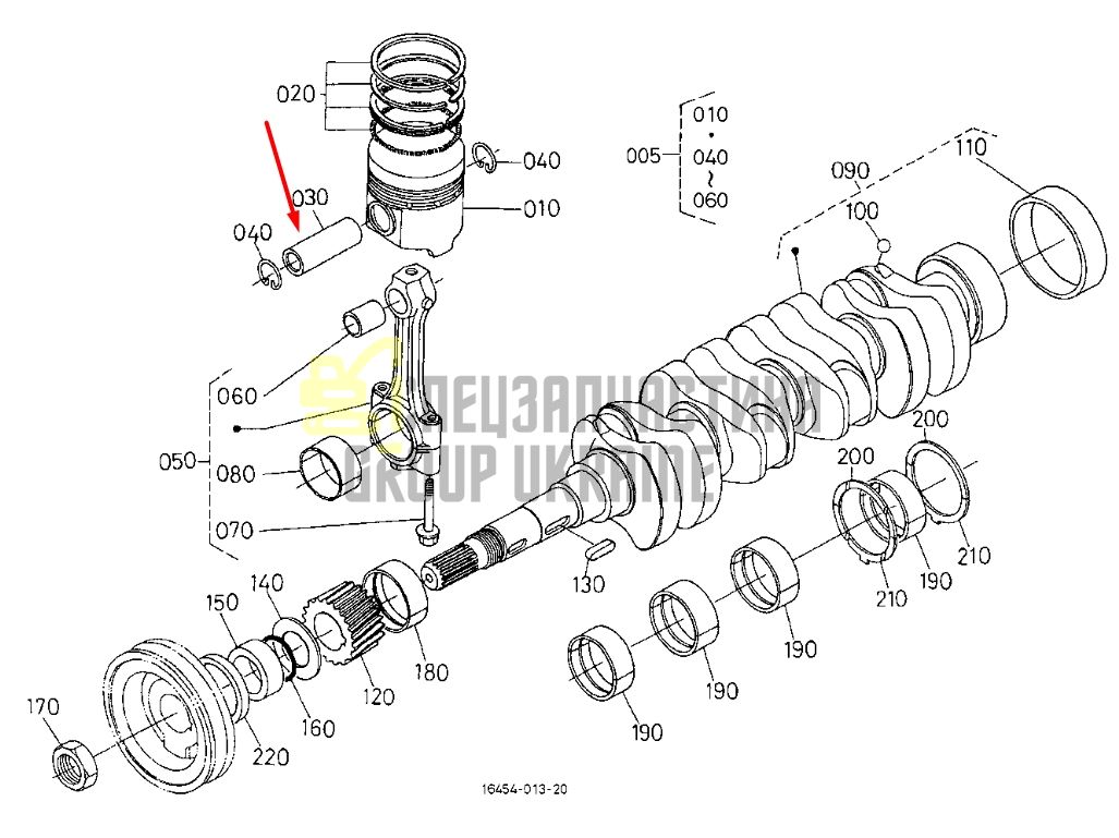 Купить Kubota 1a021-21310 Палец поршневой для V2003, V2203