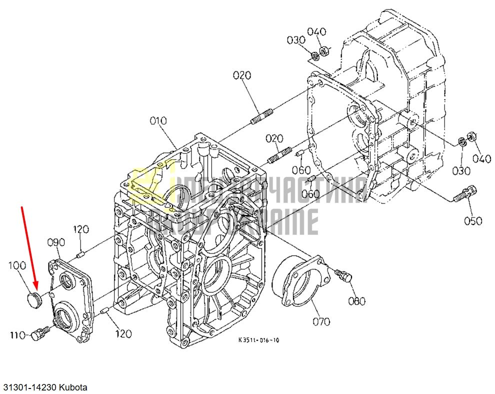 Купить Kubota 31301-14230 Смотровое стекло уровня масла для F2560