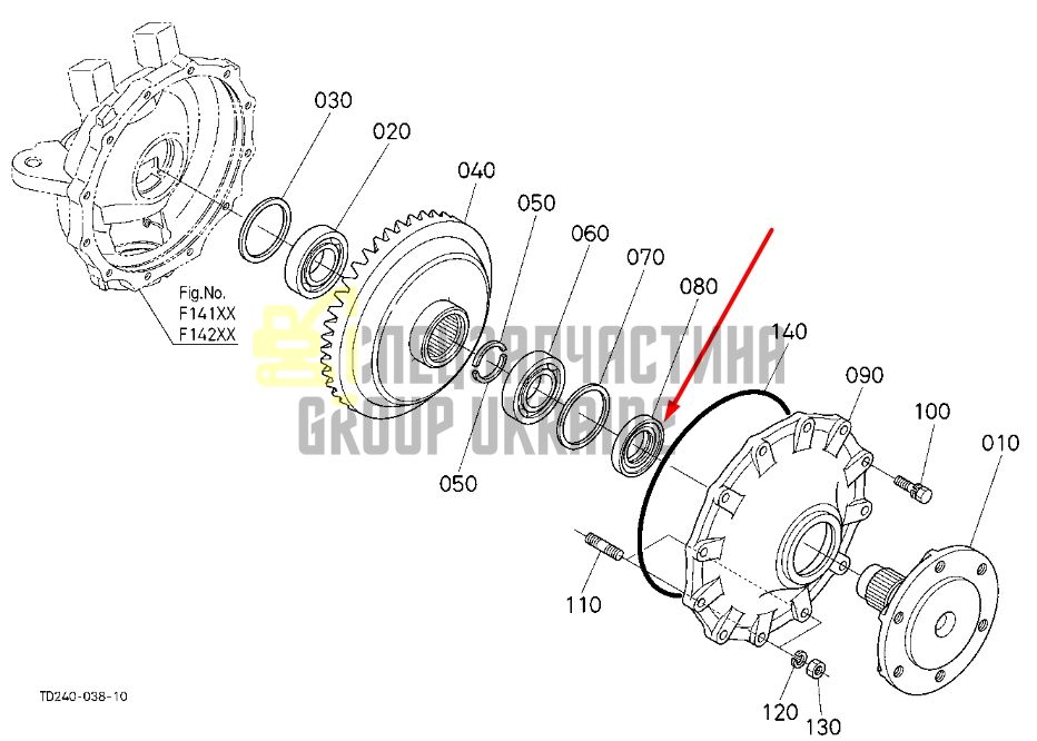 Купить Kubota 31393-43530 Сальник полуоси переднего моста для 45*75*14/16 BQ3164E