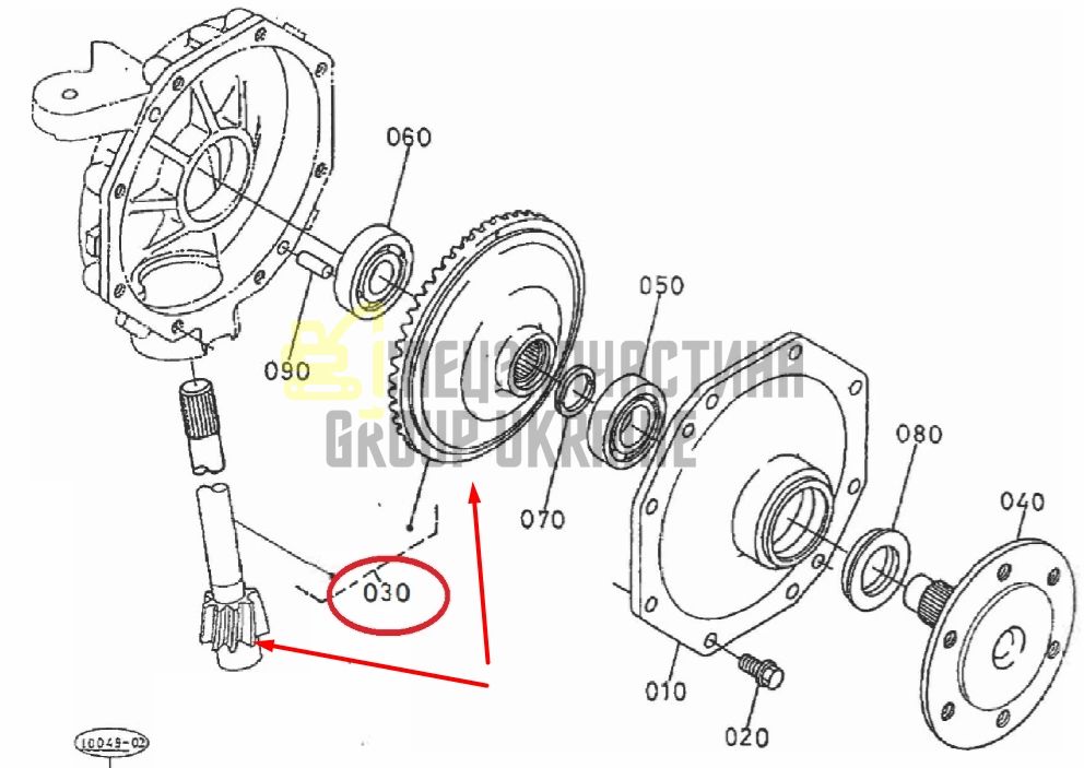 Купить Kubota 34030-99650 Боковая коническая пара переднего моста