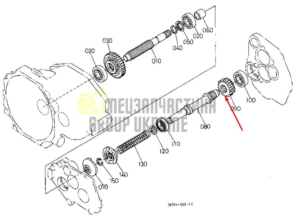 Купить Kubota 34070-23510 Шестерня ВОМа 20T для L35