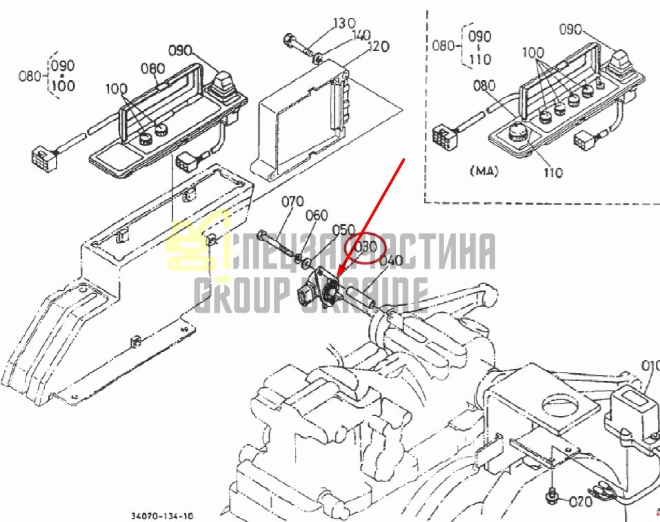 Купить Kubota 34072-32210 Датчик уровня навески