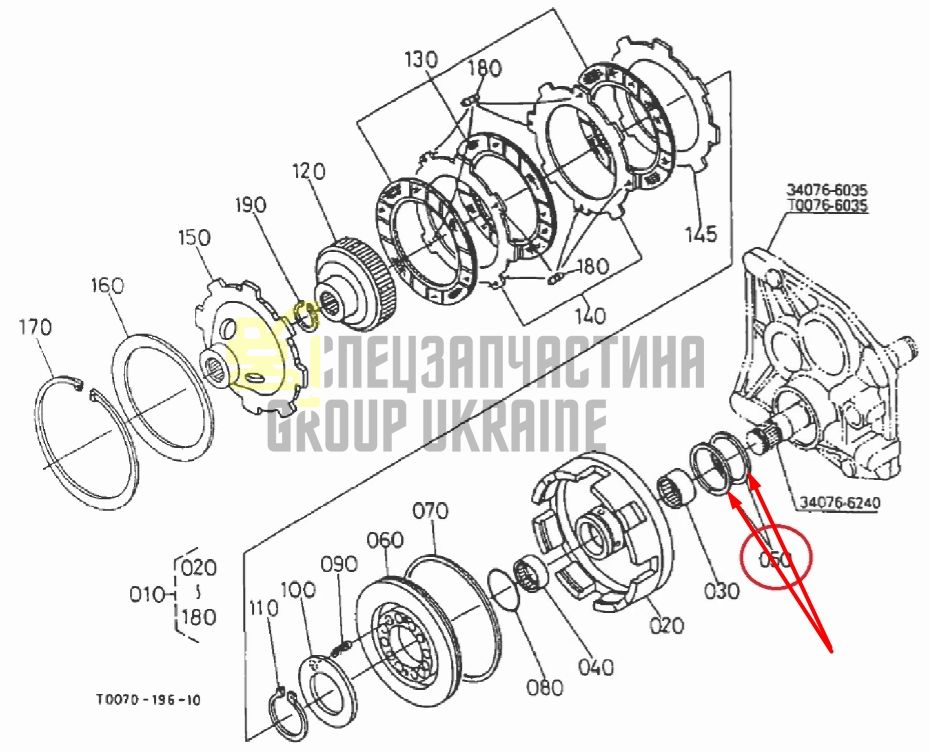 Купить Kubota 34076-61550 Уплотнительное кольцо для GL220, GL240