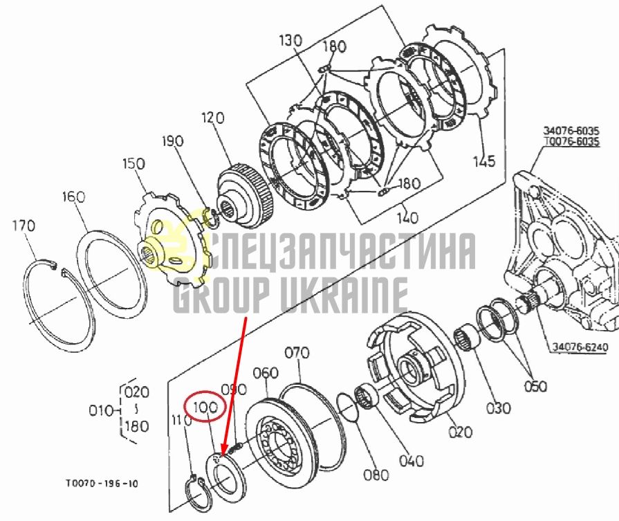Купить Kubota 34076-61610 Стопорная шайба для GL220, GL240