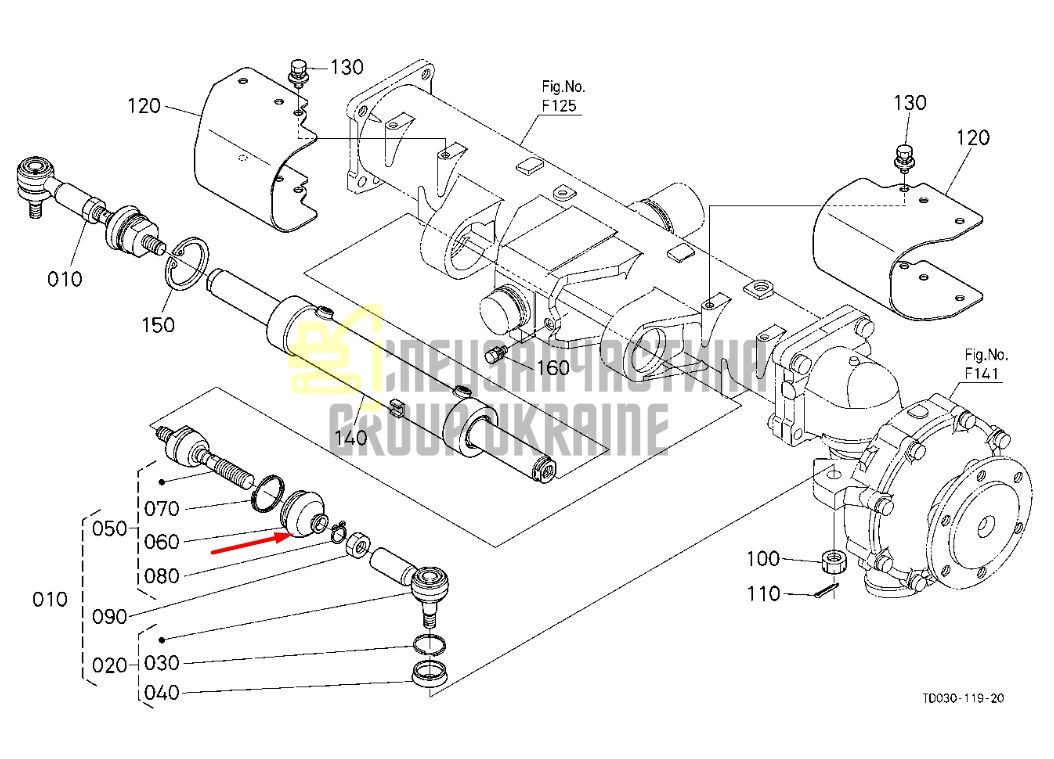 Купить Kubota 35080-44680 Пыльник рулевой тяги для M4700, M4900