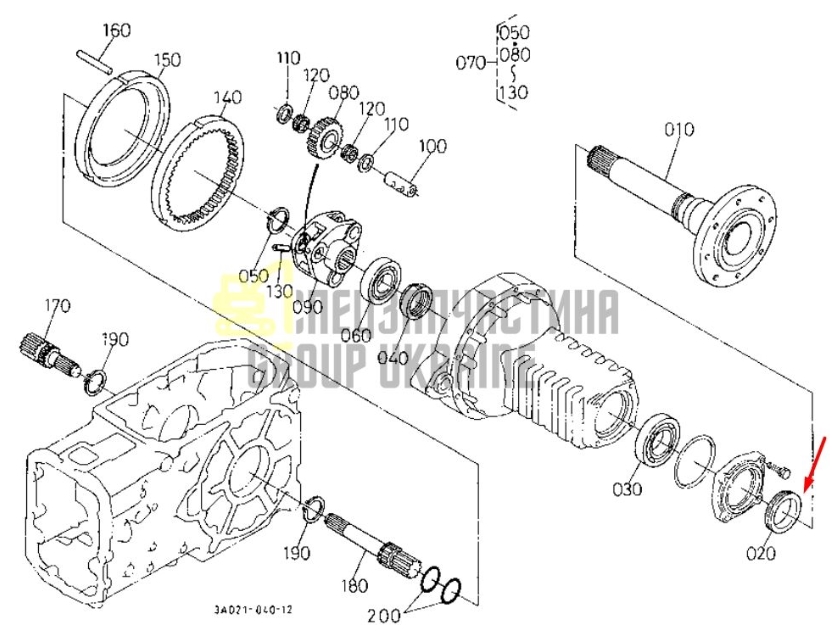 Купить Kubota 34150-11152 Сальник полуоси переднего моста для 30*52*10/12 AQ1724E 2WD