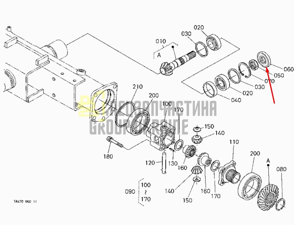 Купить Kubota 37410-56720 Сальник хвостовика переднего моста для GL21, GL23