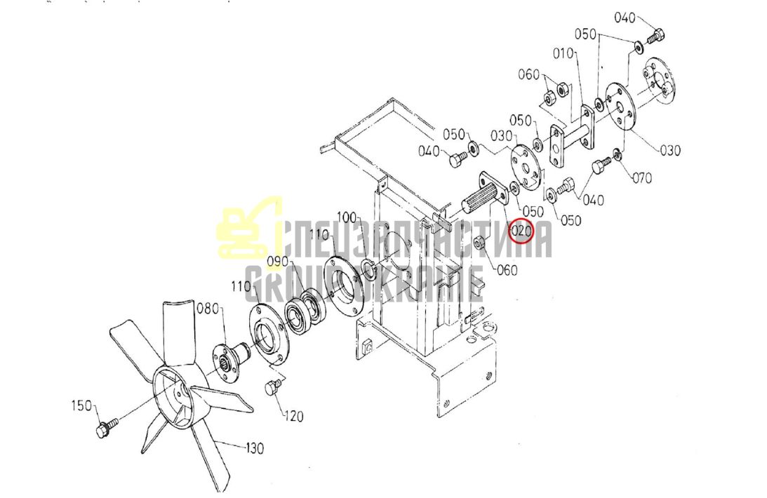 Купить Kubota 67156-54820 Вал вентилятора для Bultra B1-14