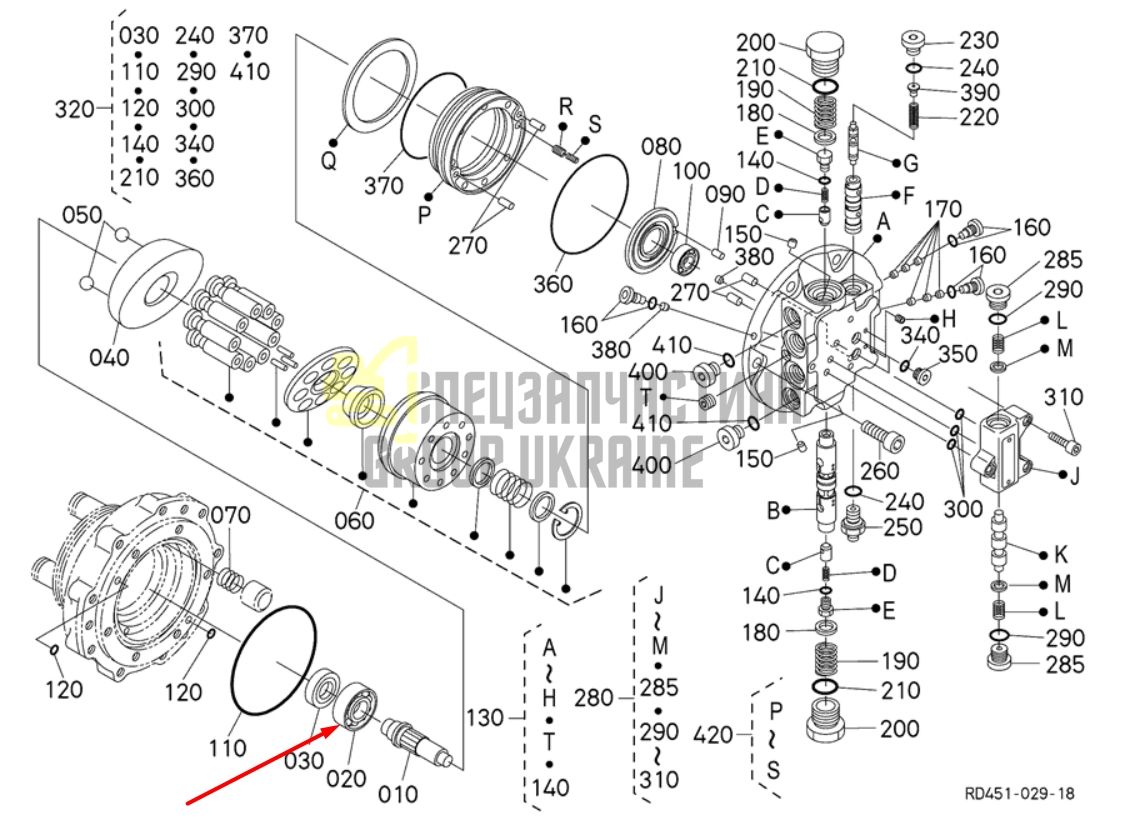Подшипник шариковый KUBOTA U55-4 6851871120