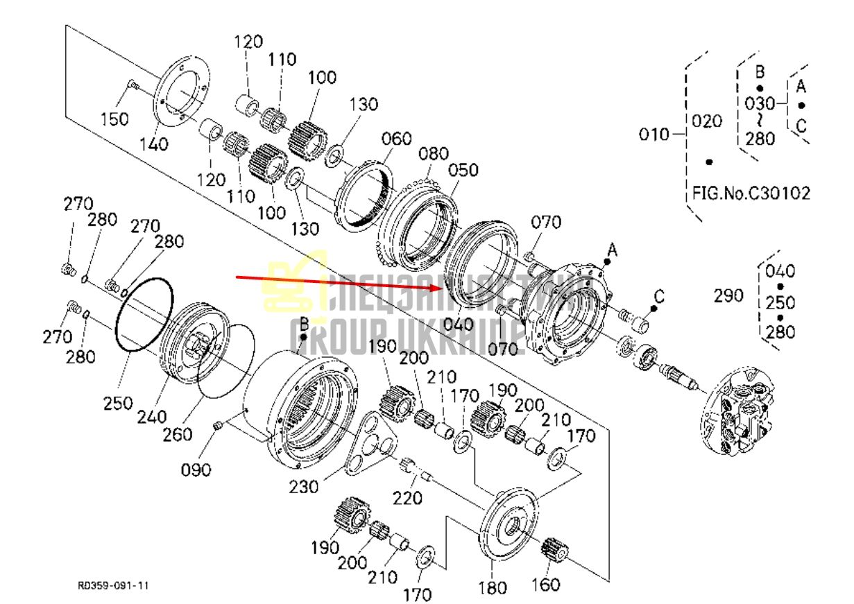 68671-13320 Сальник бортового редуктора даукон, уплотнение KUBOTA KX057-4