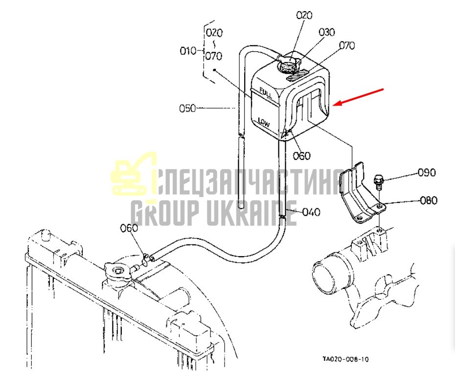 Купить Kubota 68841-42360 Расширительный бачок для L2900