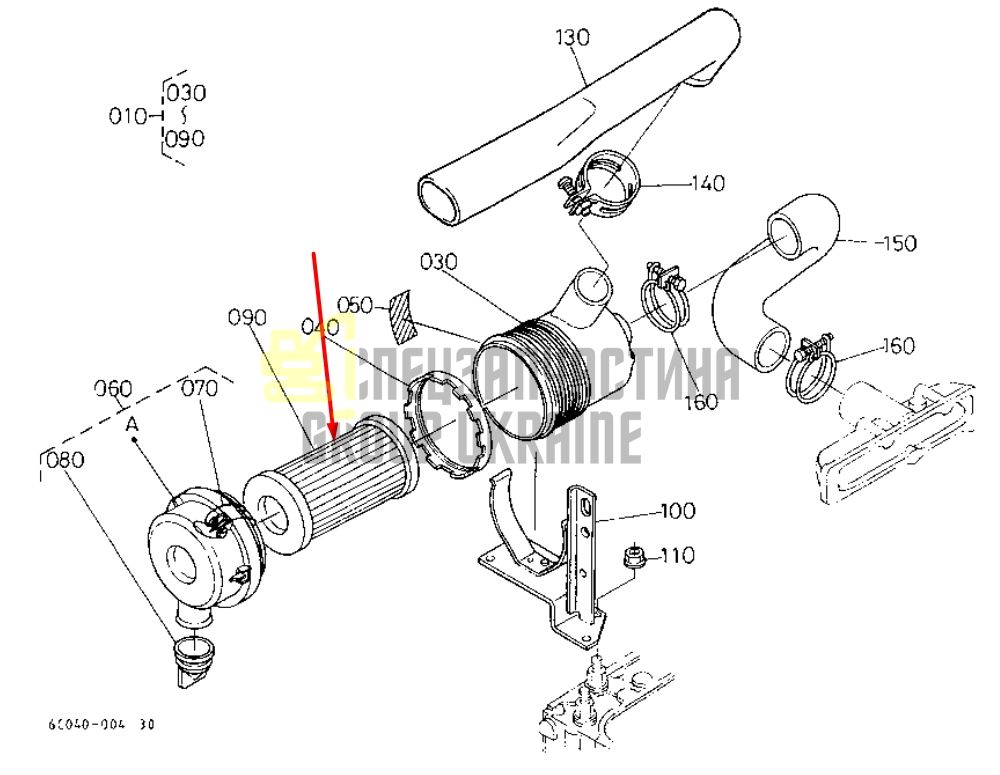 Купить Kubota 6A100-82630 Фильтр воздушный U15, U17