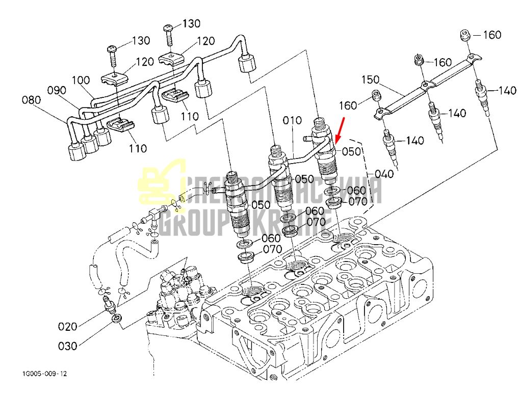 Купить Kubota H1600-53000 Форсунка для D722, Z482