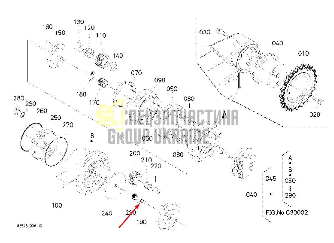 RB511-78130 Вал главной передачи KUBOTA U25-3