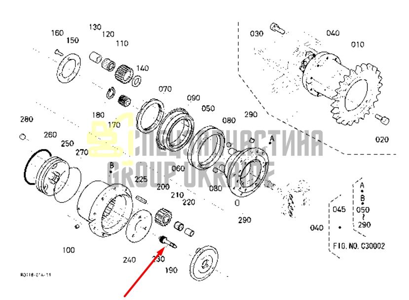 RD11878210 Вал главной передачи KUBOTA KX121-3