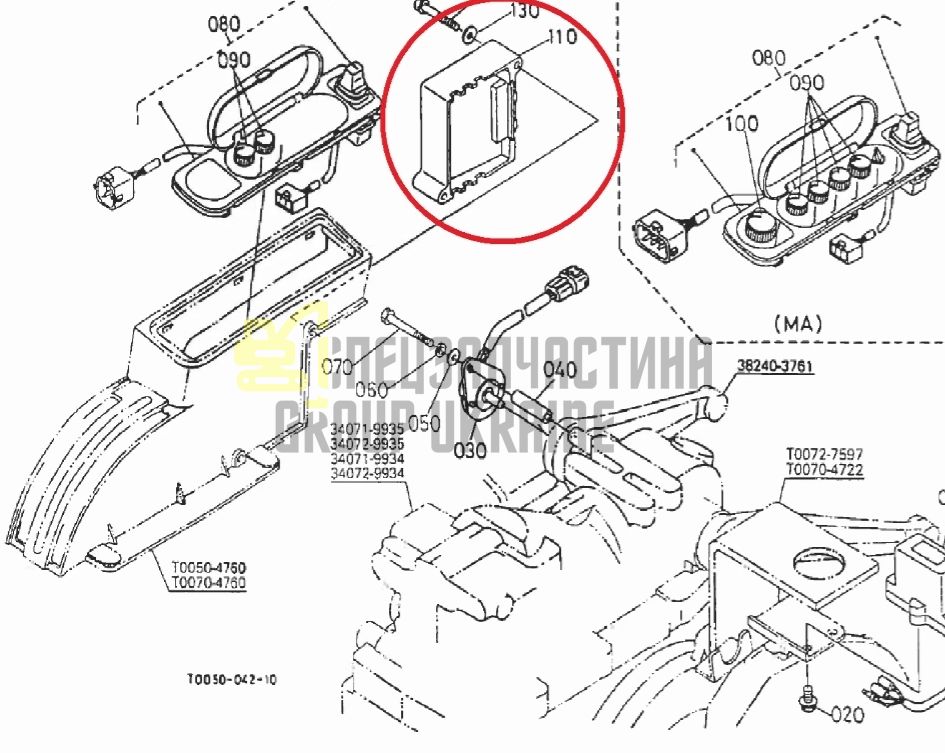 Купить Kubota T0051-32700 Блок управления навеской