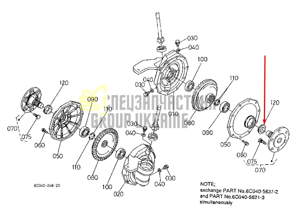 Kubota T0430-57340 Сальник полуоси переднего моста для B1700