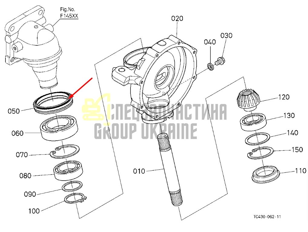 Купить Kubota TC403-13040 Сальник переднего моста поворотный 92 x 112 x 15 mm для L4708