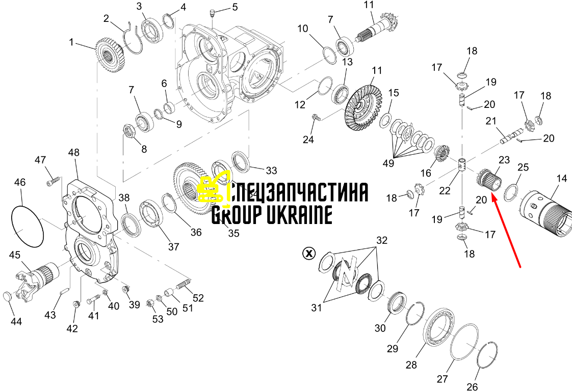 Боковая шестерня дифференциала Manitou Dieci Dana SPICER
