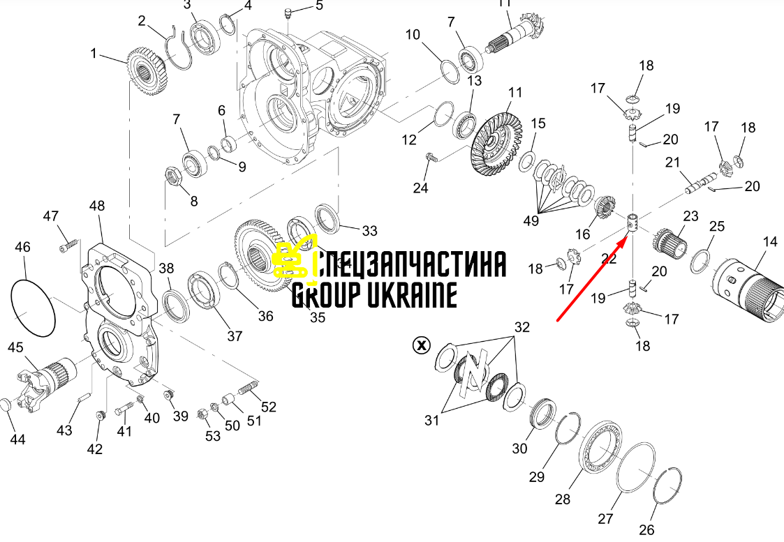 Фиксатор вала Dana 111.04.032.02 5H.1110403202 Manitou Dieci Faresin Dana spicer