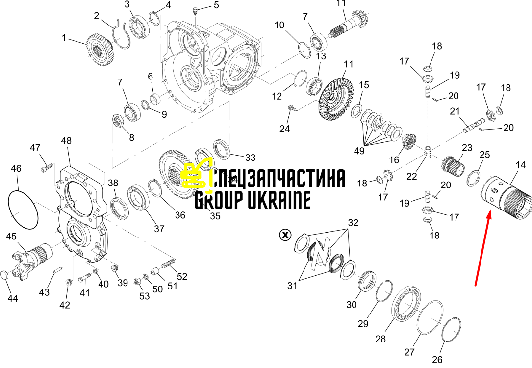 Корпус дифференциала Dana Spicer 111.04.056.04 1110405604 5H.1110405604 Manitou Dieci Faresin Dana spicer