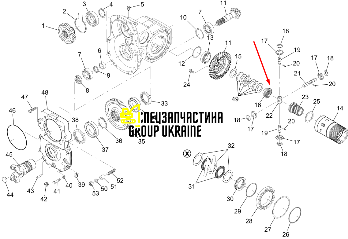 111.04.059.02 1110405902 Шестерня дифференциала Z16 Manitou Dieci Faresin