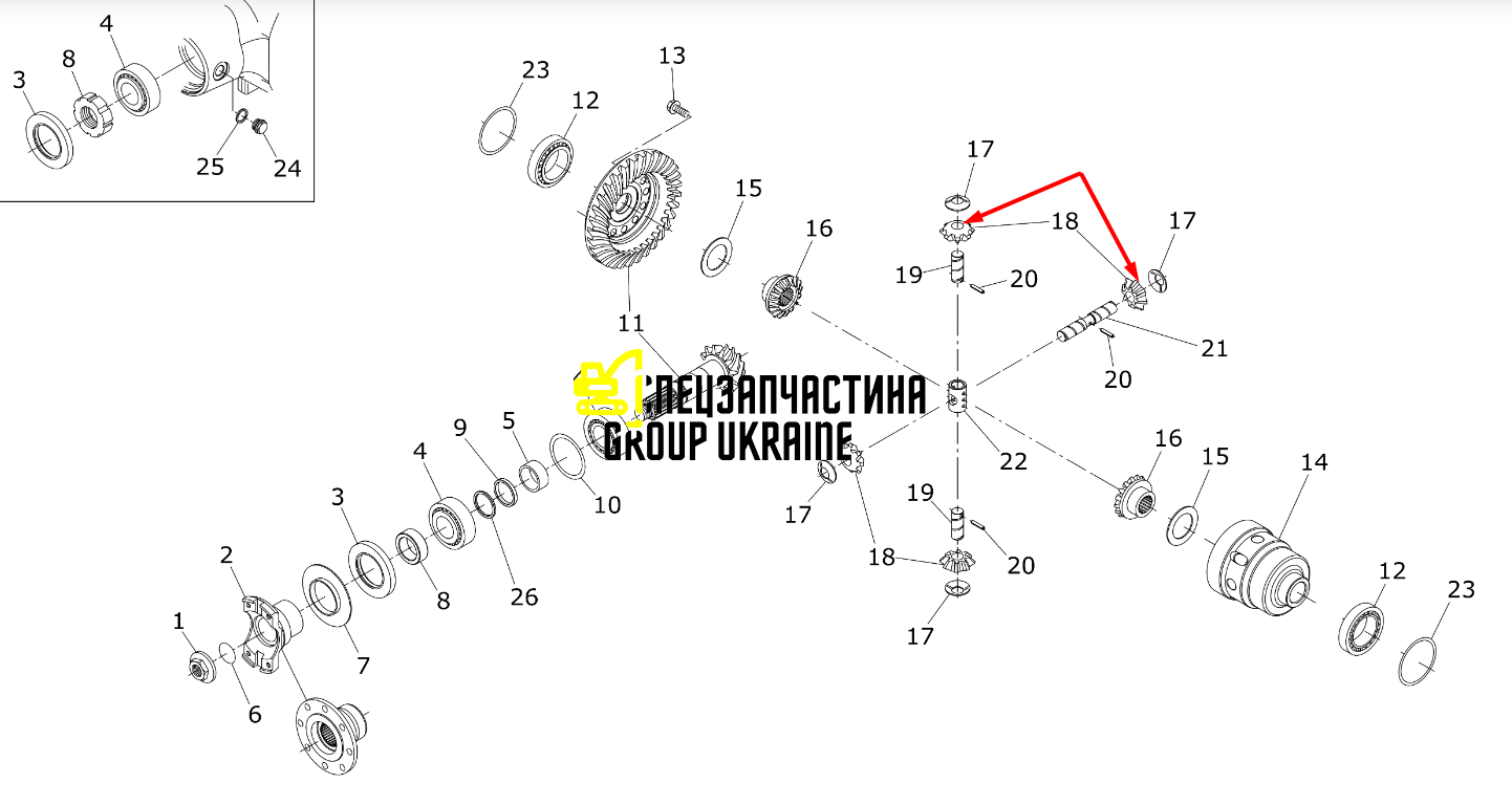 111.04.070.01 Сателлит дифференциала Manitou Dieci Dana spicer