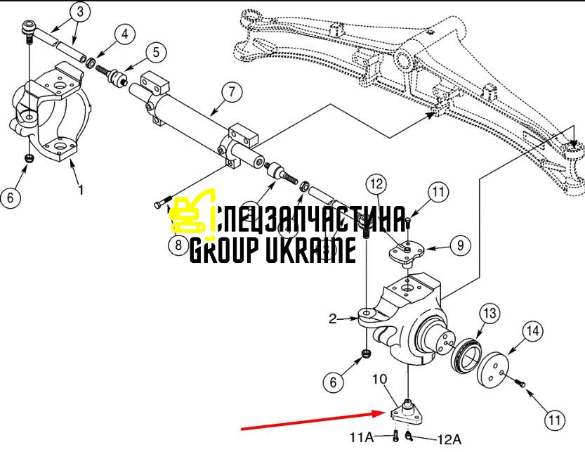 122259A1 (128881) Шкворень New Holland, Carraro