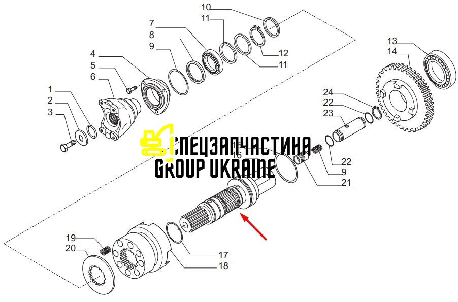 84211323 (145283, 6194424M1, CA0145283, 11716794) Вал КПП New Holland, Carraro