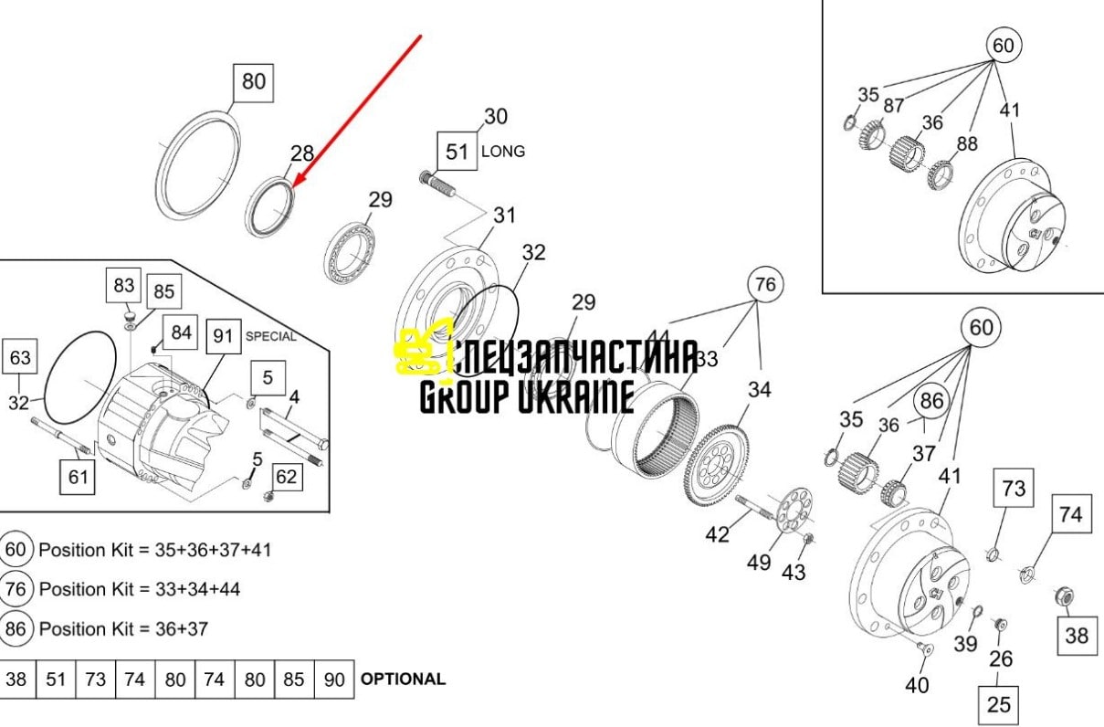 76094093 Сальник New Holland, Dana Spicer 140x170x14,5/16