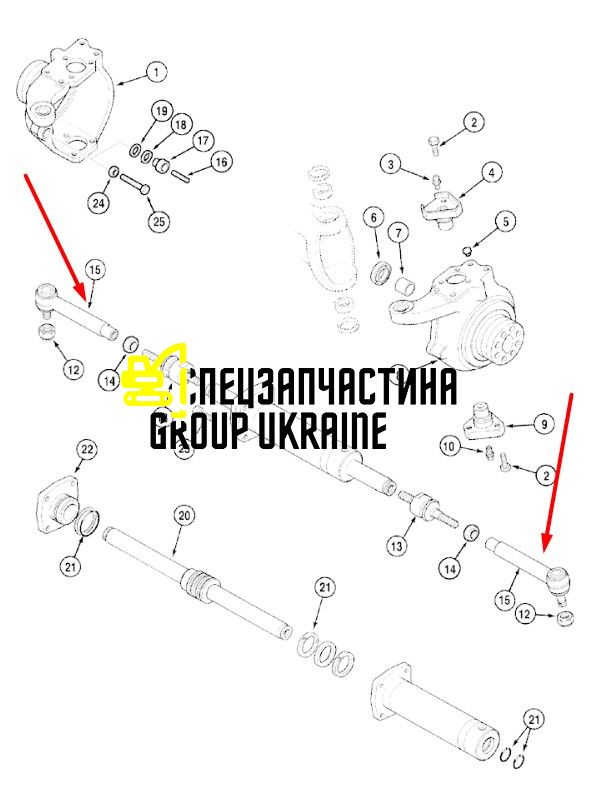 247523A1 (351144, 6193678M1, VOE11709456, CA0351144) Рулевой наконечник New Holland, Carraro