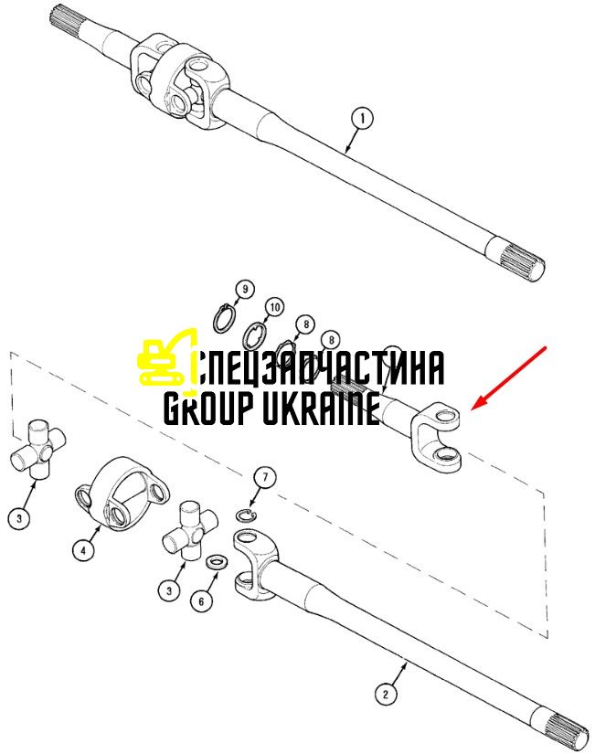 319766A1 (046246, 3694425M1, 300160A1) Полуось короткая New Holland, Carraro