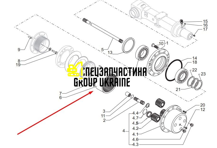 2809586 (333995) Корончатая шестерня New Holland, Carraro Z70