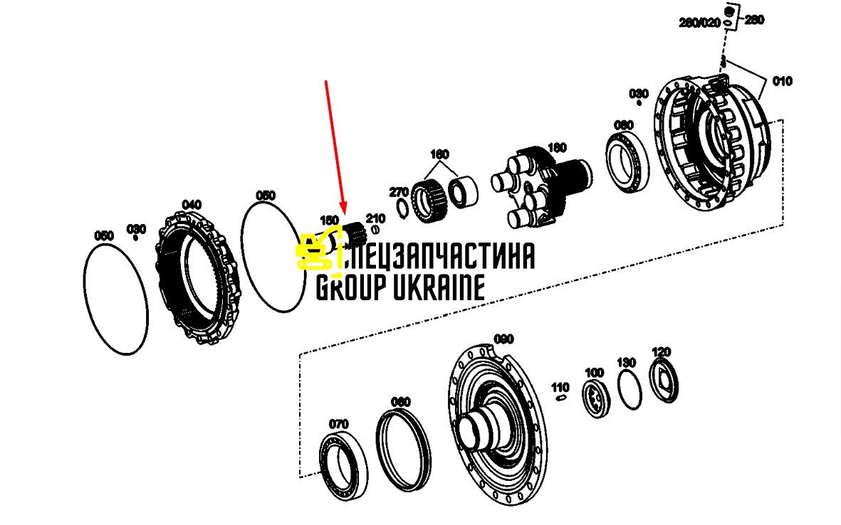 8603614 (4474352062) Вал солнечной шестерни New Holland, ZF