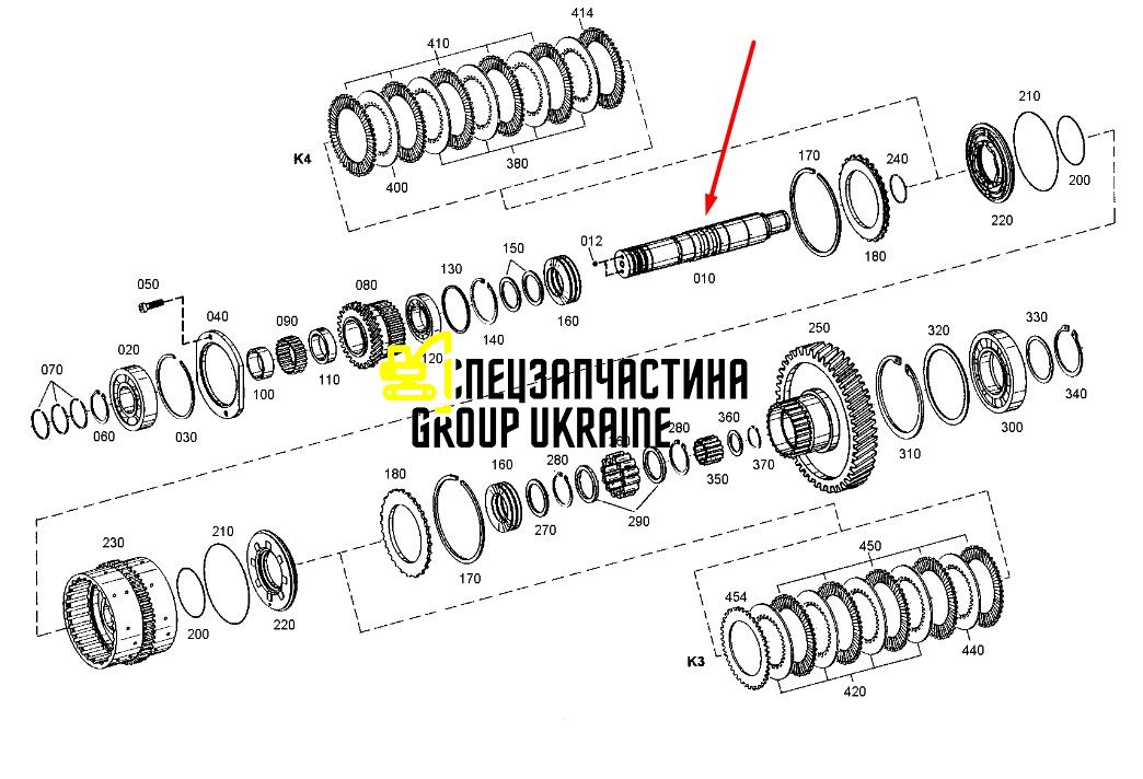 Вал шестерни ZF 4651353017, 4651 353 017, 4651.353.017