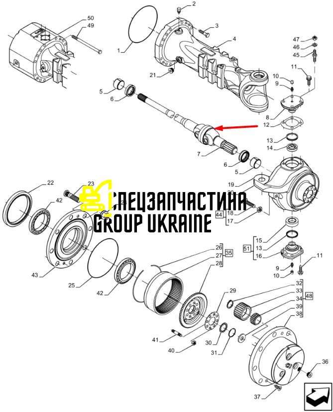 47881059 Полуось в сборе New Holland, Dana Spicer