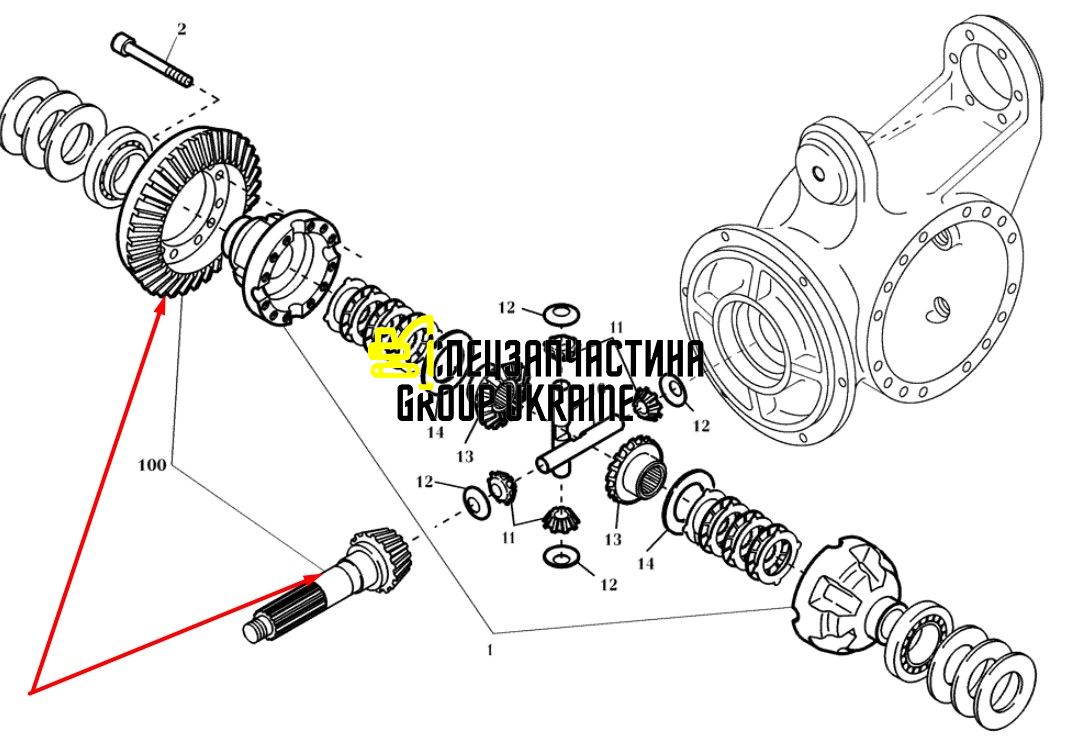 4922374 (421669A1, 72180060, 84093842) Главная (коническая) пара New Holland, Dana Spicer 