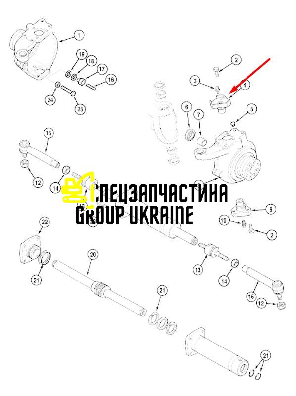 51335980 (133084) Верхний шкворень New Holland, Carraro